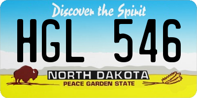 ND license plate HGL546