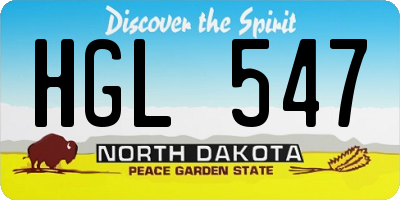 ND license plate HGL547