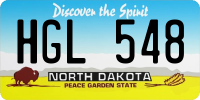 ND license plate HGL548