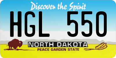 ND license plate HGL550