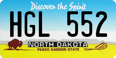 ND license plate HGL552