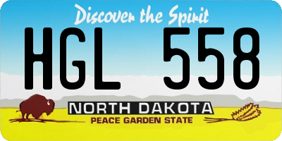 ND license plate HGL558