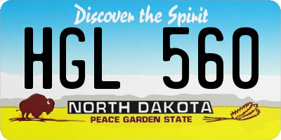 ND license plate HGL560