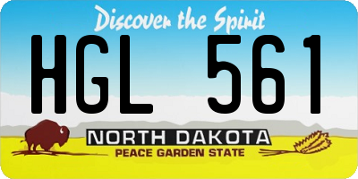 ND license plate HGL561