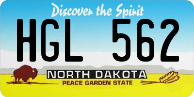 ND license plate HGL562