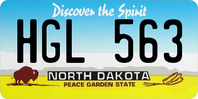 ND license plate HGL563
