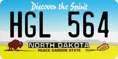 ND license plate HGL564