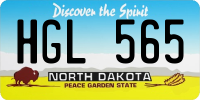 ND license plate HGL565