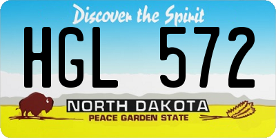 ND license plate HGL572