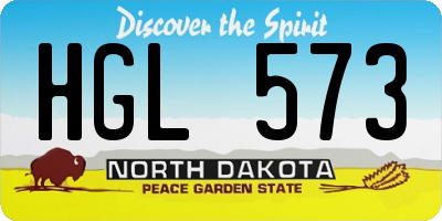 ND license plate HGL573