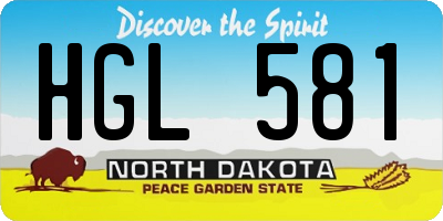 ND license plate HGL581