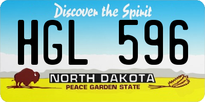ND license plate HGL596