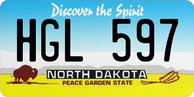 ND license plate HGL597