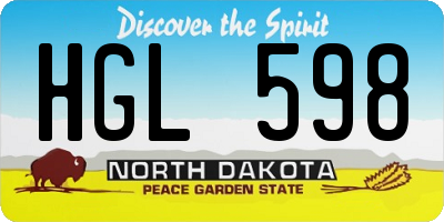 ND license plate HGL598