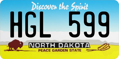 ND license plate HGL599