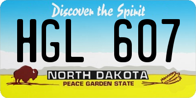 ND license plate HGL607