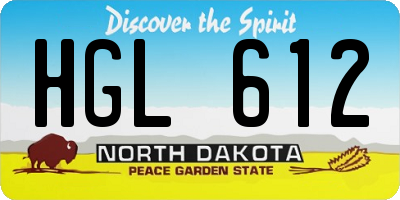 ND license plate HGL612