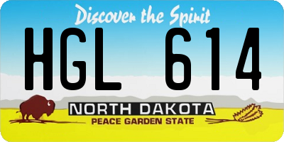 ND license plate HGL614