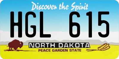 ND license plate HGL615