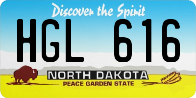 ND license plate HGL616