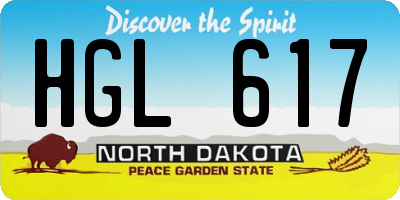 ND license plate HGL617
