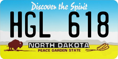 ND license plate HGL618