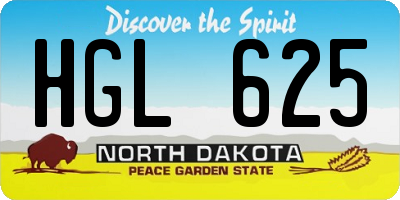 ND license plate HGL625