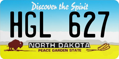 ND license plate HGL627