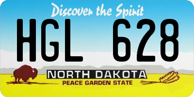 ND license plate HGL628