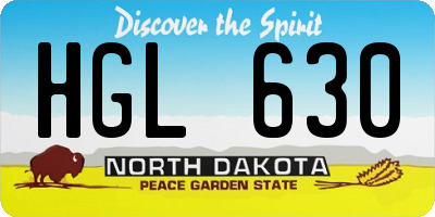 ND license plate HGL630