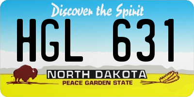 ND license plate HGL631