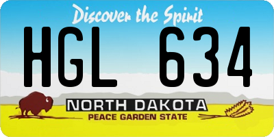 ND license plate HGL634