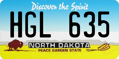 ND license plate HGL635