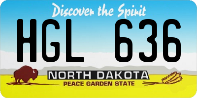 ND license plate HGL636