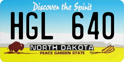 ND license plate HGL640