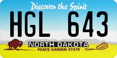 ND license plate HGL643