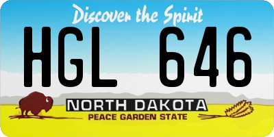 ND license plate HGL646