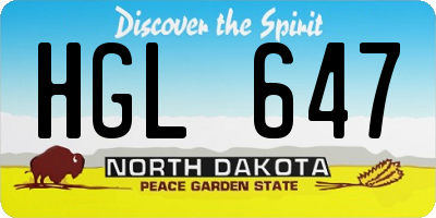 ND license plate HGL647