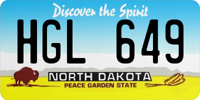ND license plate HGL649