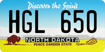 ND license plate HGL650