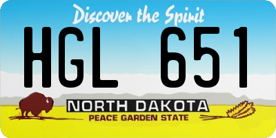 ND license plate HGL651