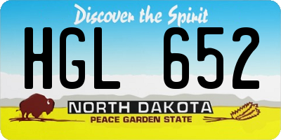 ND license plate HGL652