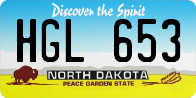 ND license plate HGL653