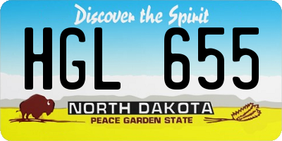 ND license plate HGL655