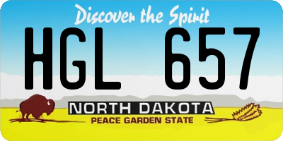ND license plate HGL657