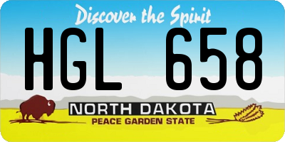 ND license plate HGL658