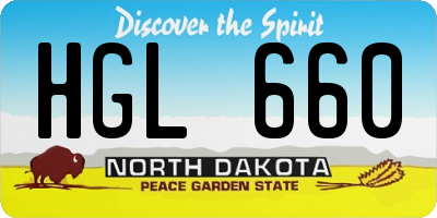 ND license plate HGL660