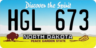 ND license plate HGL673