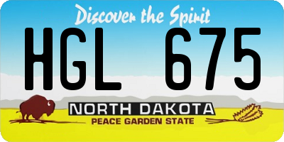 ND license plate HGL675