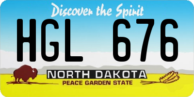 ND license plate HGL676